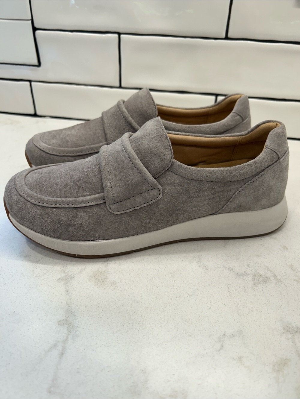 Dansko Clementine Slip-On Suede Leather Sneaker Light Grey - Picture 6 of 14